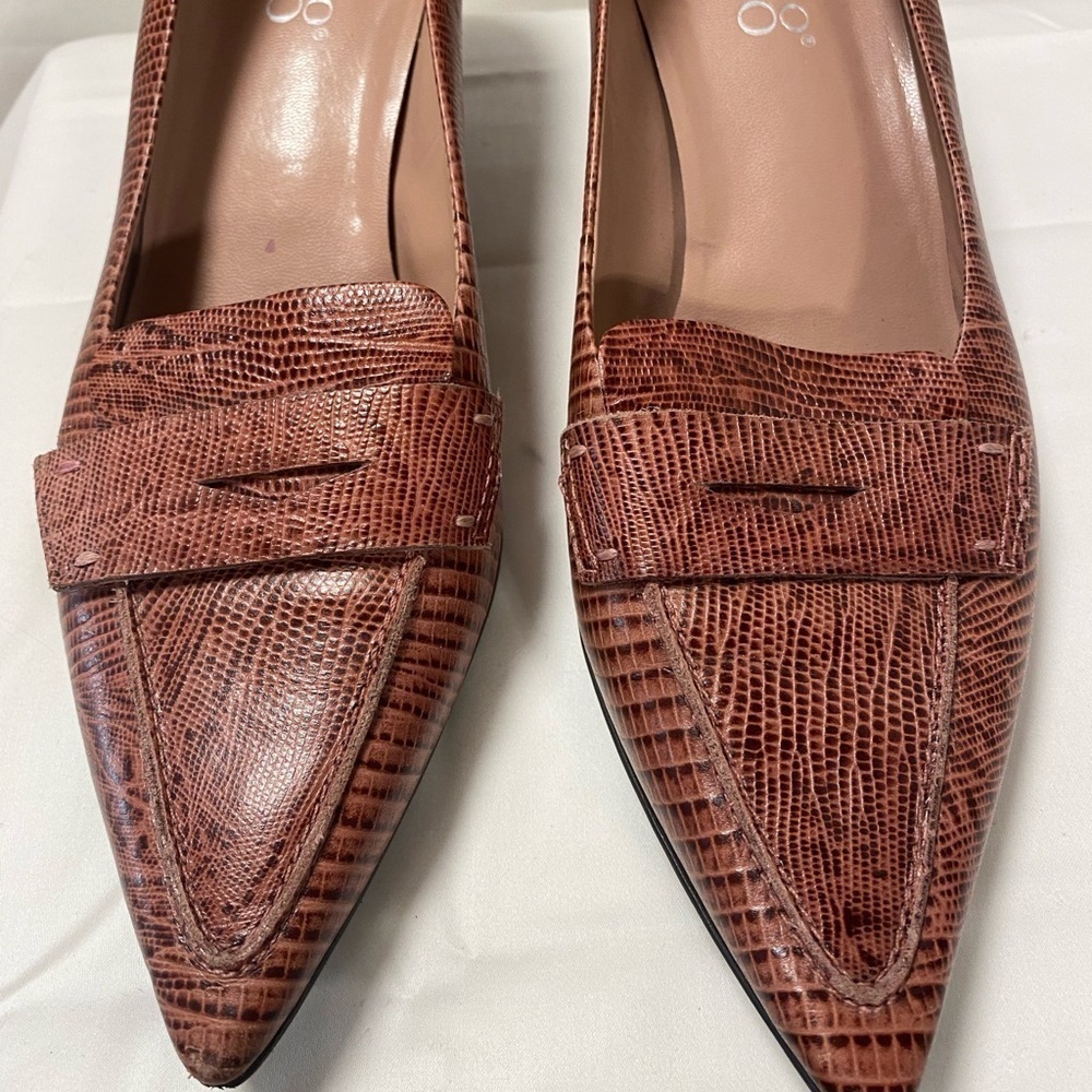 Franco, Sarto leather, pointed toe, loafer style kitten, heel dress pumps EUC - Picture 4 of 7